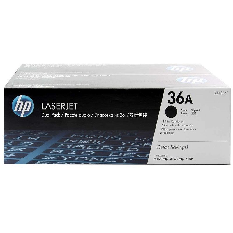 HP 36A pack de 2 toners LaserJet noir authentiques (CB436AD