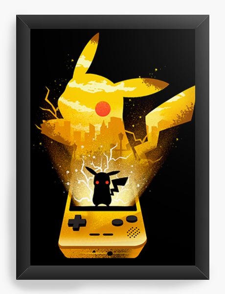 Quadro Decorativo Desenho Pikachu 5 Peças