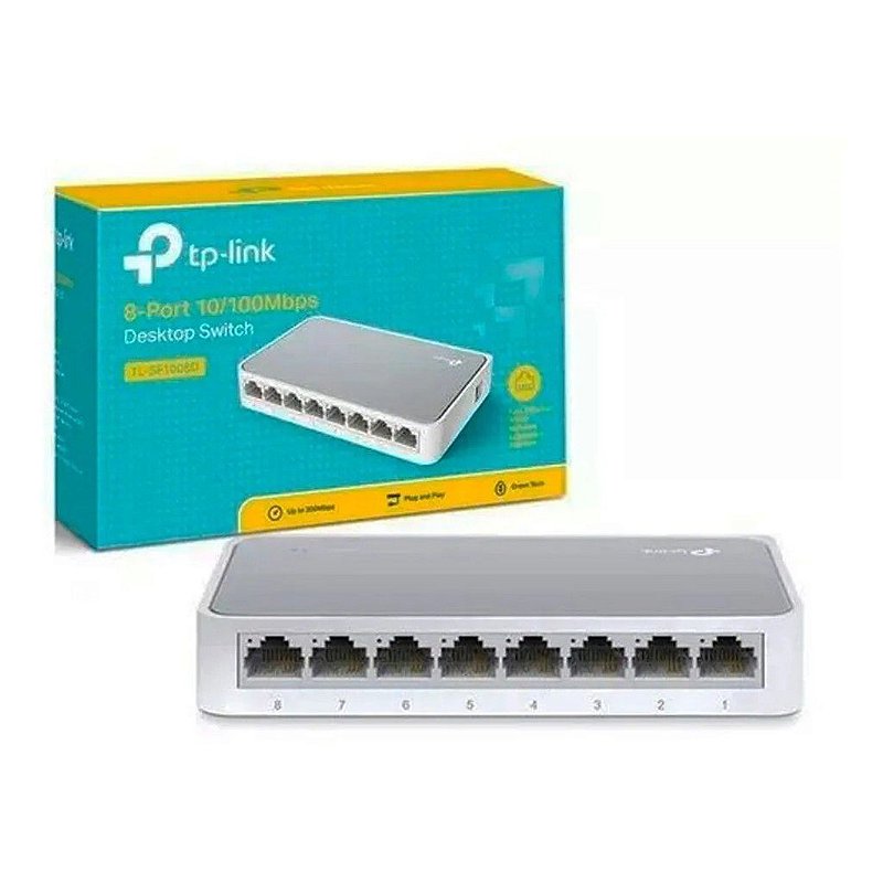 SWITCH DE MESA 8 PORTAS - TP-LINK LS1008 - CRBLU - Loja