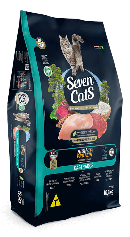 Ração Seven Cats High Protein Castrado - Imagem 1