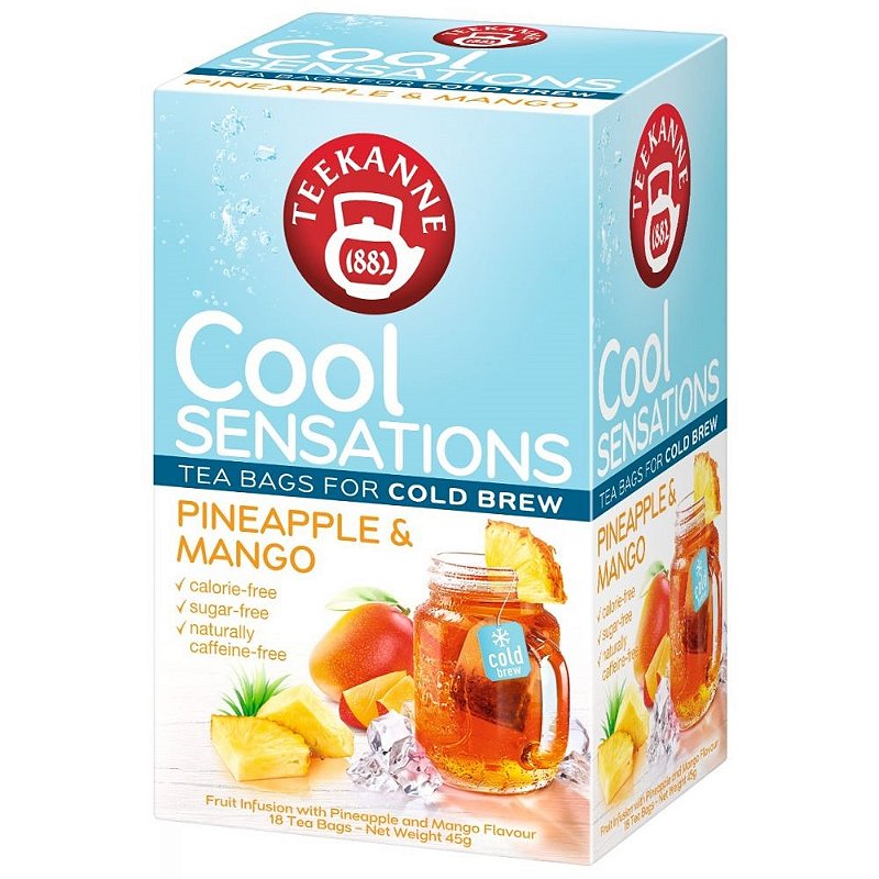Chá sem açúcar Abacaxi e Manga Importado Teekanne Cool Sensation Sensação gelada 45g