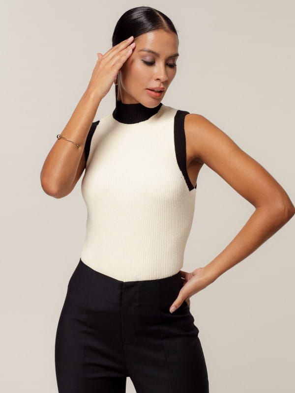 Blusa de tricot feminina modelagem slim - Donna Modelli