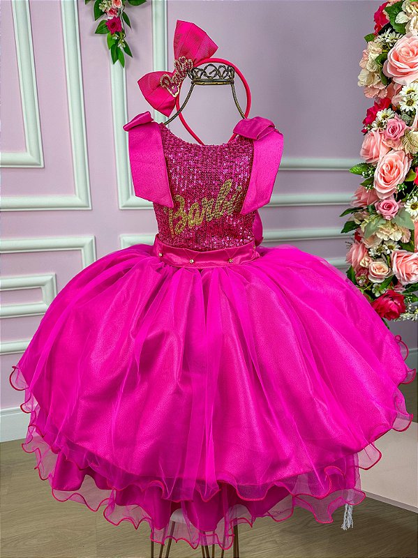 Vestido Infantil Barbie Pink - SACOLA DO BEBÊ