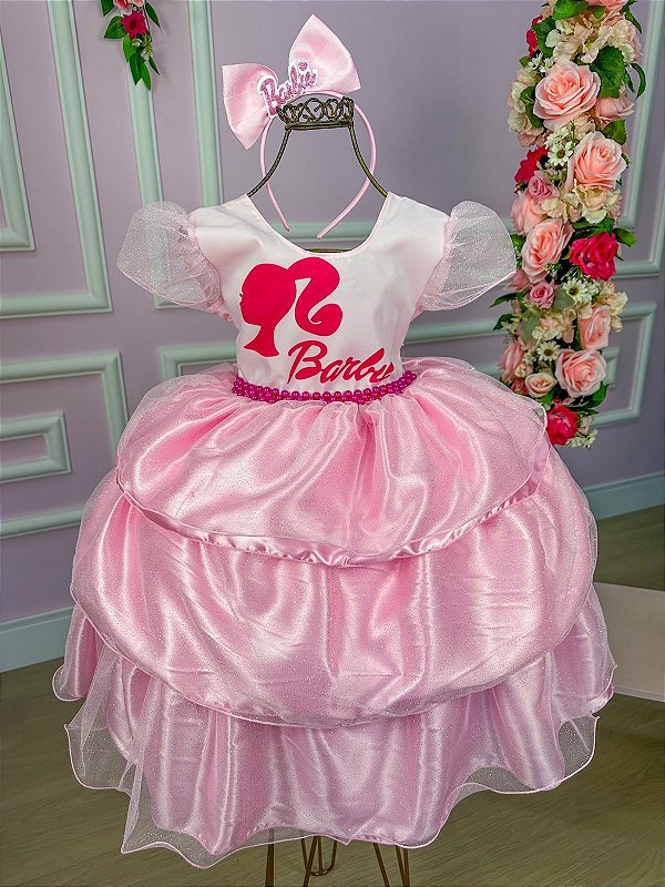 Vestido temático Barbie Rosa aniversário