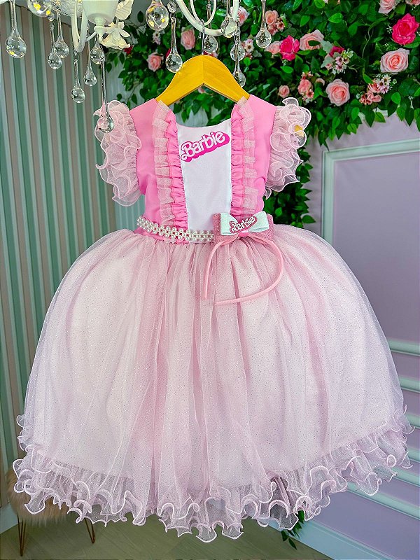 Roupa Para Barbie Cor Rosa - 3 Peças