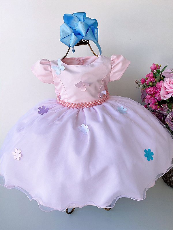 Vestido Infantil Jardim Encantado Com Borboletas