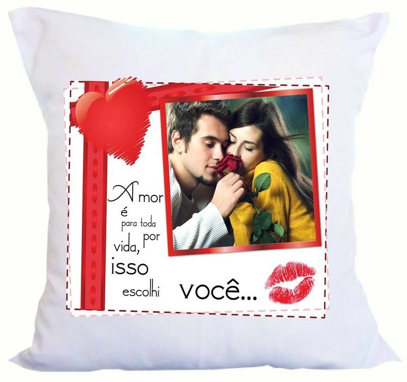 Almofada Personalizada Dia dos Namorados com sua foto - Estampa do Seu jeito