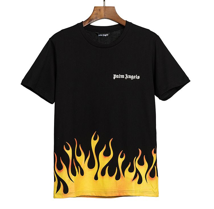 Camiseta Palm Angels Preta Flames Preta