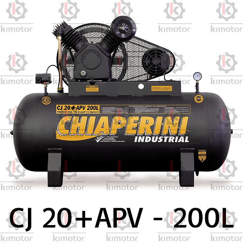 Compressor Chiaperini CJ 20+ APV 200L - 5HP 175lbs - KIMOTOR