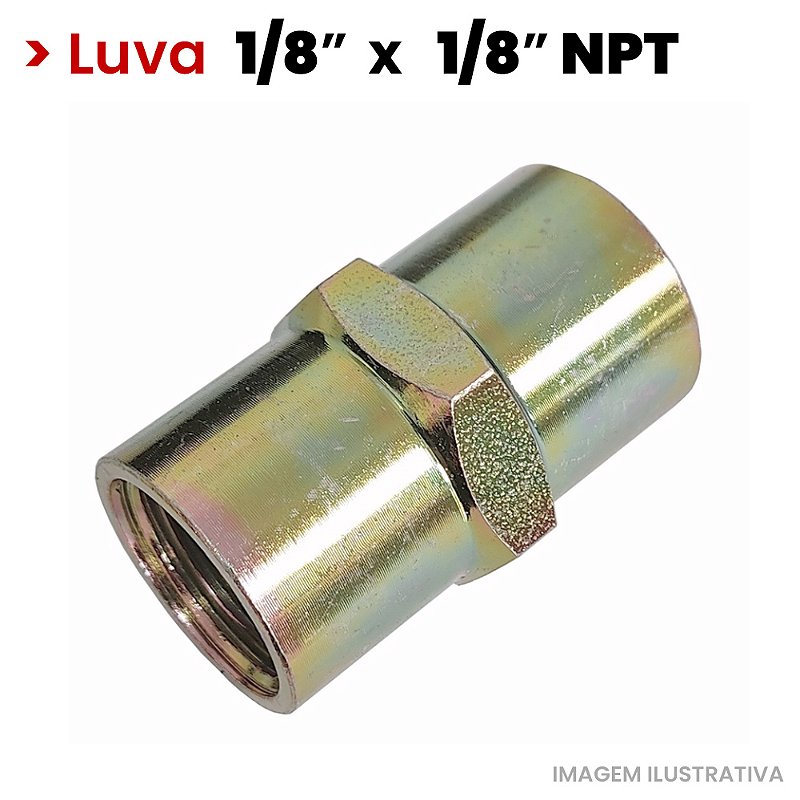 ルバート Lubefer Luva Roscada 1/8 F x 1/8 F NPT - KIMOTOR - Autorizada