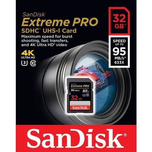 Cartão de Memória SanDisk 32GB Extreme PRO - SpacePhoto