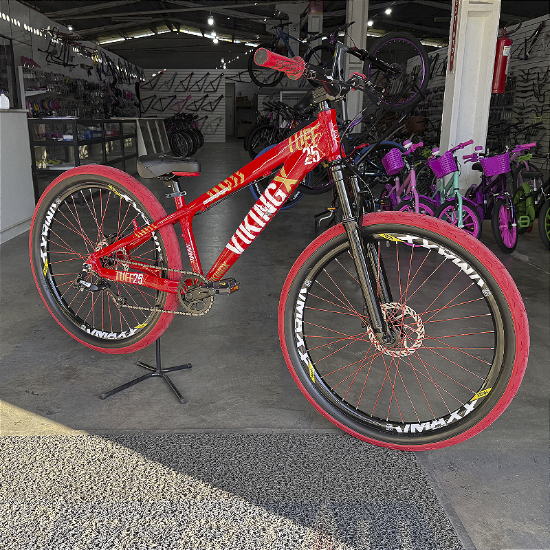 Bicicleta Aro 26 VikingX Tuff 25 Vermelha – Freios Hidráulicos