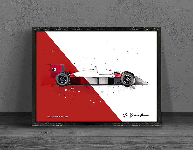 McLaren MP4/4 - 1988 - R. Barbour Art - Impressão FineArt, quadros