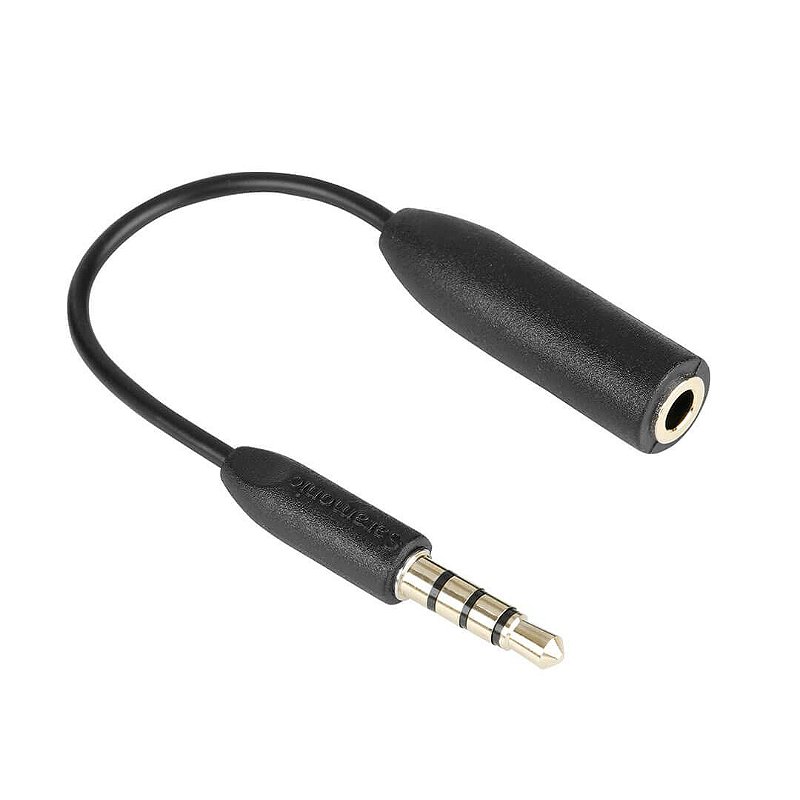 SR-UC201 — Cabo Adaptador de Microfone TRS Fêmea para TRRS Macho para celulares iOS & Andro