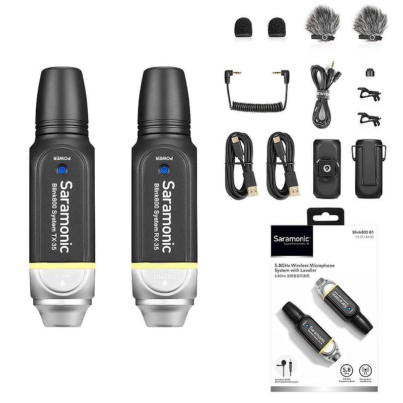 BLINK800B1 — Sistema de microfone de lapela sem fio de 5,8 GHz Profissional
