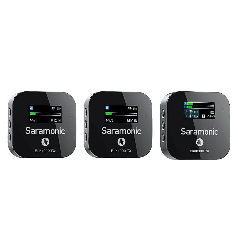 Sistema de Microfone Lapela sem fio duplo Profissional Completo