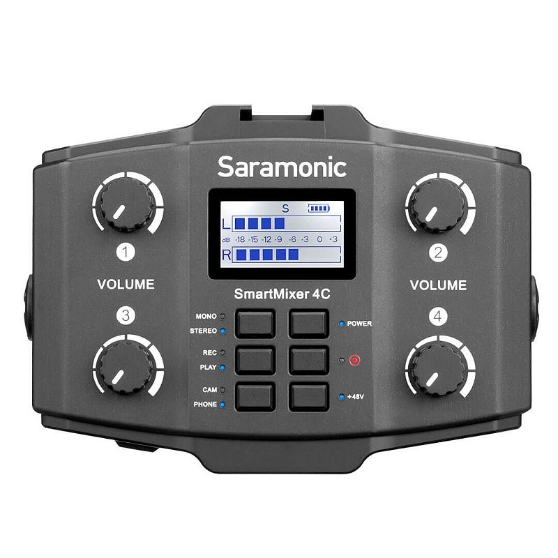 SMARTMIXER4C — Interface de Áudio de 4 canais para Celular com 2 microfones