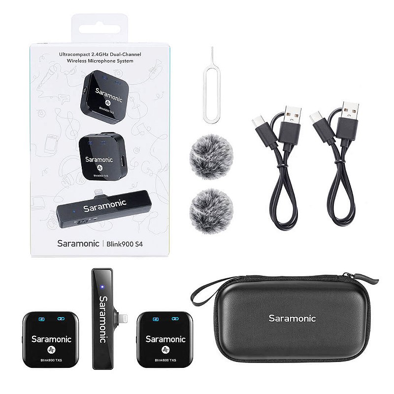 BLINK900 S4 — Sistema de Microfone Lapela sem fio duplo Profissional 900 Série S - 2.4GHz para