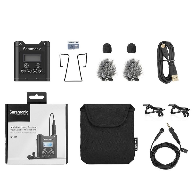 SR-R1 — Gravador Estéreo de Bolso com Entrada de Microfone ou Linha de 3,5 mm