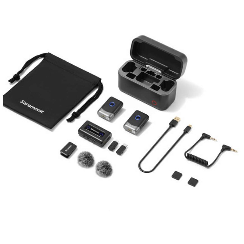 Saramonic MIX — Sistema de Microfone Digital Sem Fio para 2 Pessoas para Câmeras, Smartphones e