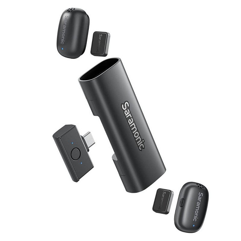 Saramonic AIR SE — Mini Microfone sem Fio para 2 Pessoas para Smartphones, Câmeras de Ação e Comput