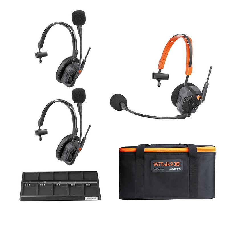 WiTalk9X-3S — Sistema de Intercomunicação Sem Fio Full-Duplex Modular para 3 Pessoas