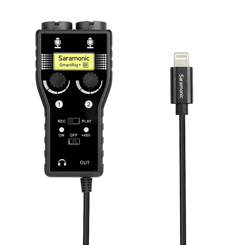Interface de áudio 2 canais celular para Iphone Ideal para live Saramonic Loja oficial