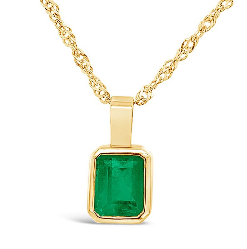 Pingente de ouro 18k com pedra esmeralda Natural Retangular luxo - Xavier  Joias