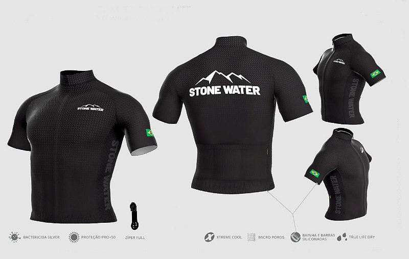 Camiseta de Ciclismo Stone Black