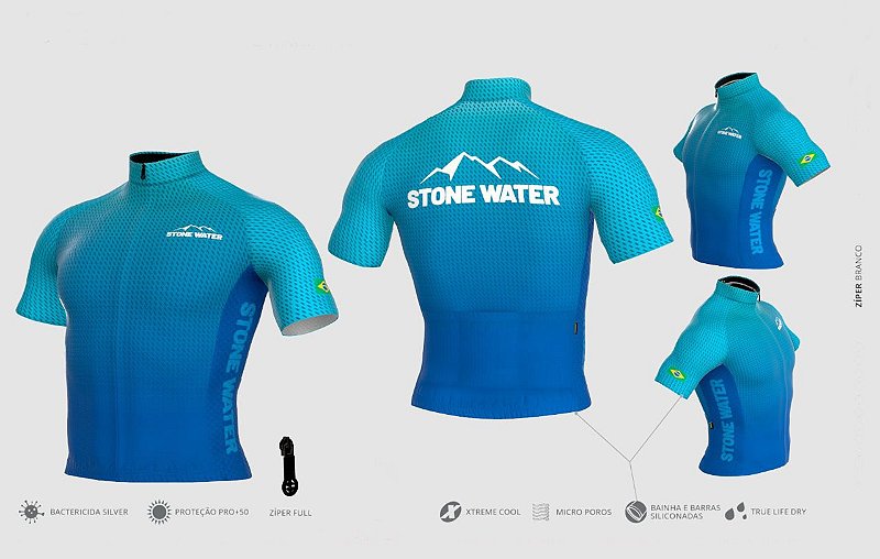 Camiseta de Ciclismo Stone Blue