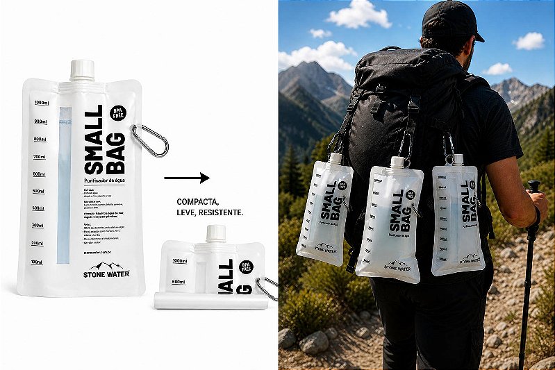 SMALL BAG | Bolsa Dobrável 1000 mL para COLETA e armazenamento EXTRA de Água