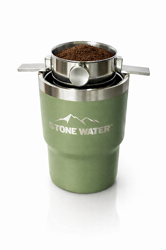 LANÇAMENTO Thermo Stone Mini + Mini Flow (Garrafa Térmica 350 mL + Coador de Inox)