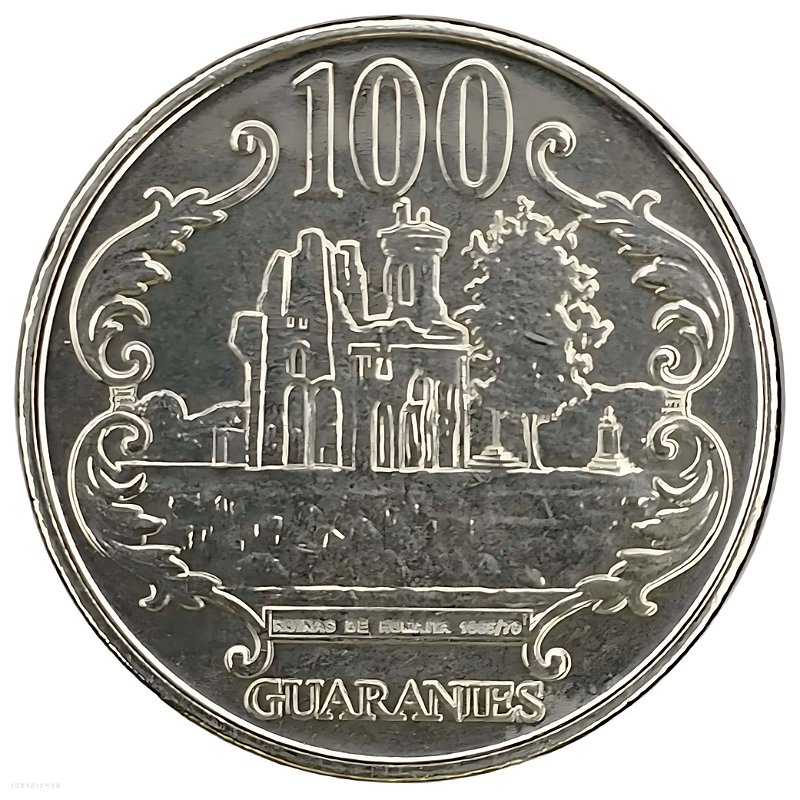 Moeda 100 Guaranis 2022 SOB Paraguai América Numismática Virtual Aqui