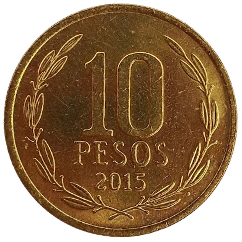 Moeda 10 Pesos 2015 MBC Chile - Numismática Virtual Aqui Você Encontra ...