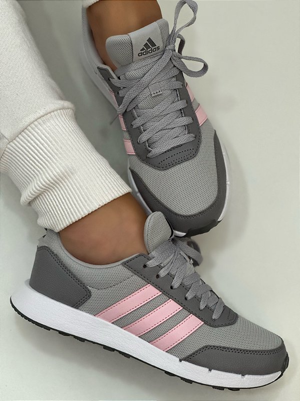 Tenis adidas cinza e clearance rosa