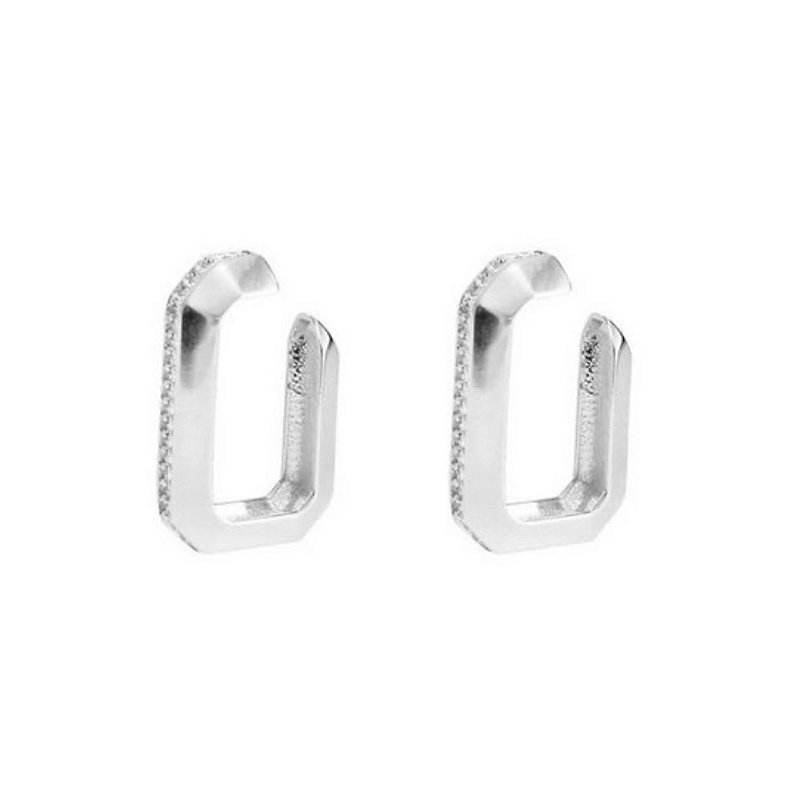 Brinco ear Hook Diva zircônias  ródio