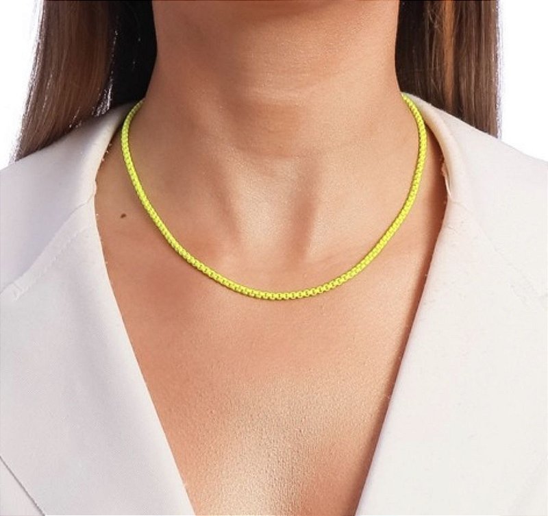 Colar slim colors amarelo neon