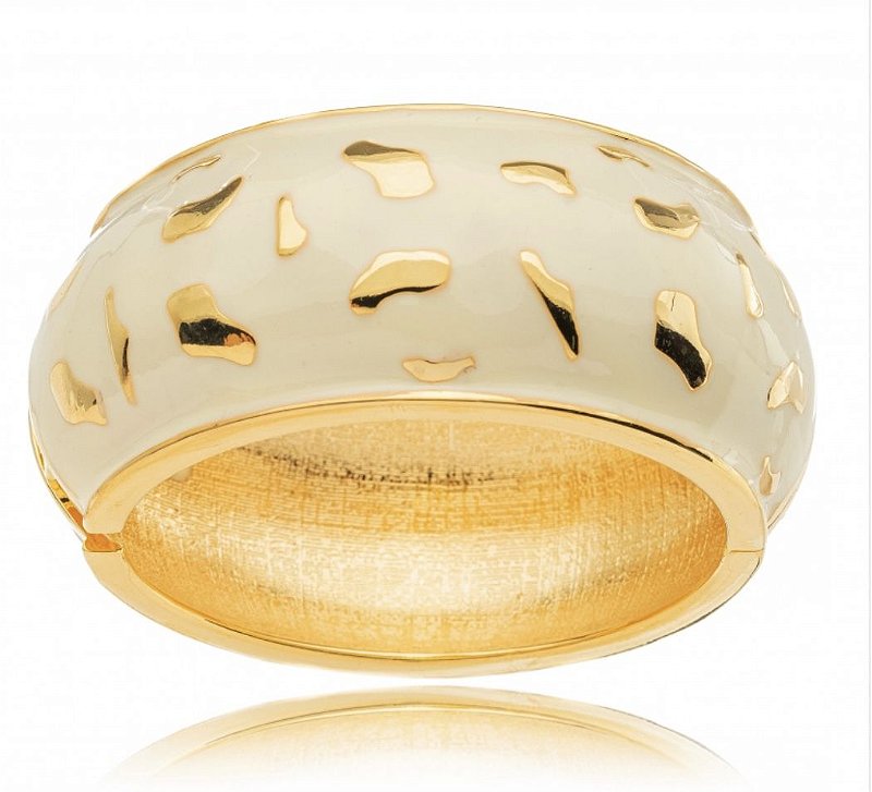 Bracelete leopardo  OFF-WHITE dourado