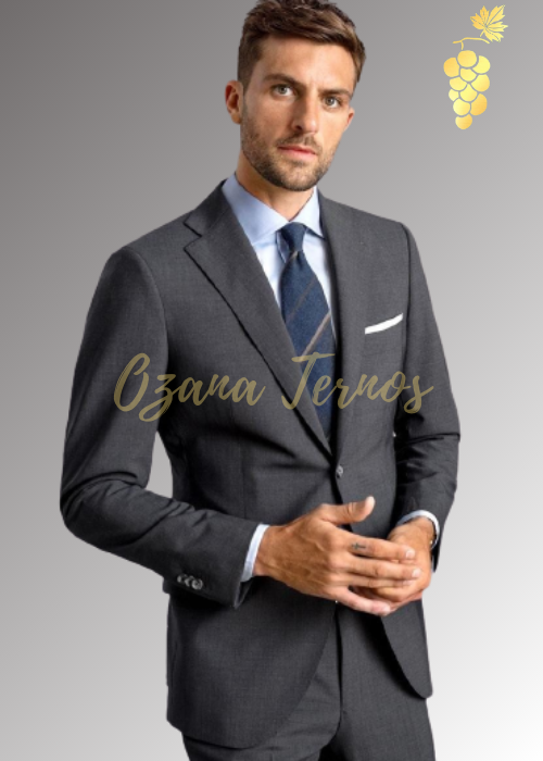 Terno costume Slim cinza chumbo tecido Casimira - Ozana ternos