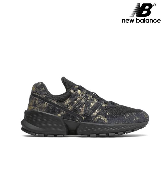 new balance preto com dourado