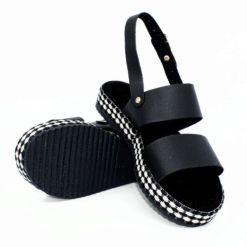 SANDÁLIA ANABELA PRETA FITAS - Lezzione