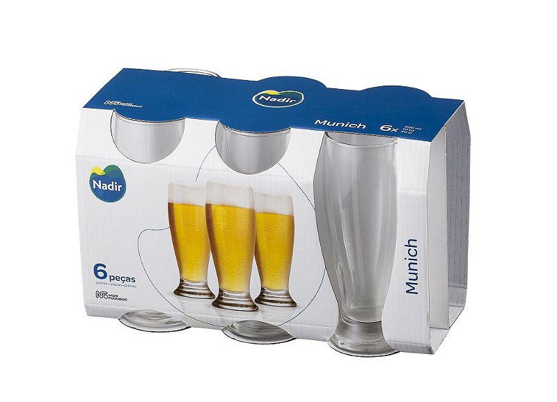 Jogo de Copos 200ml Cerveja Munich 6 pçs, Nadir