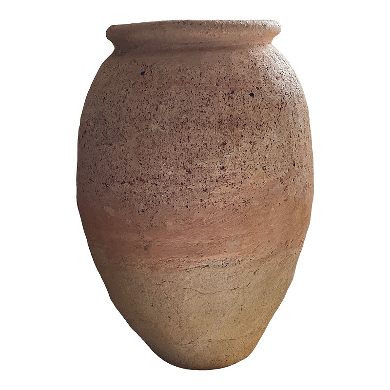 Lindo e grande vaso de barro, com bordas arredondados, mede 78x50 cm largura