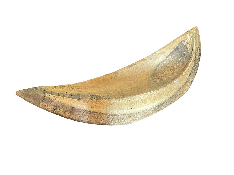 Linda gamela em madeira representando um barco , nunca usada, mede 73x23x18 cm altura