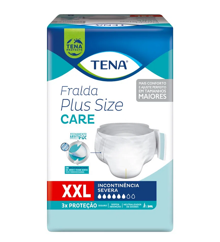 Fralda Tena Plus Size Care tamanho XXL pacote com 8 unidades