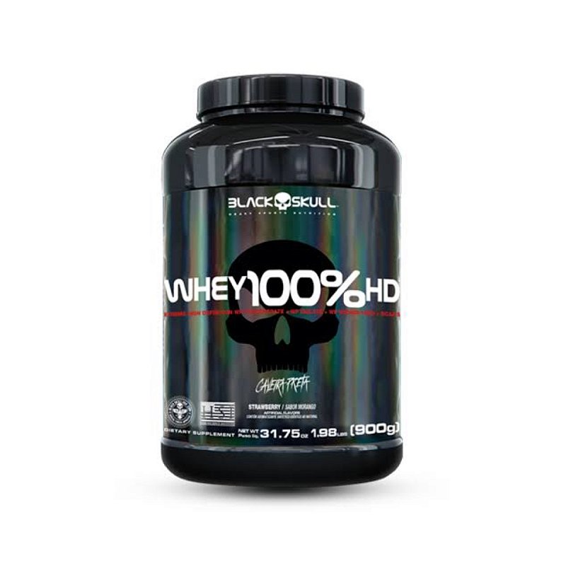 100 Whey HD Black Skull 900g Pote Whey 3W (WPC, WPI E WPH) Body
