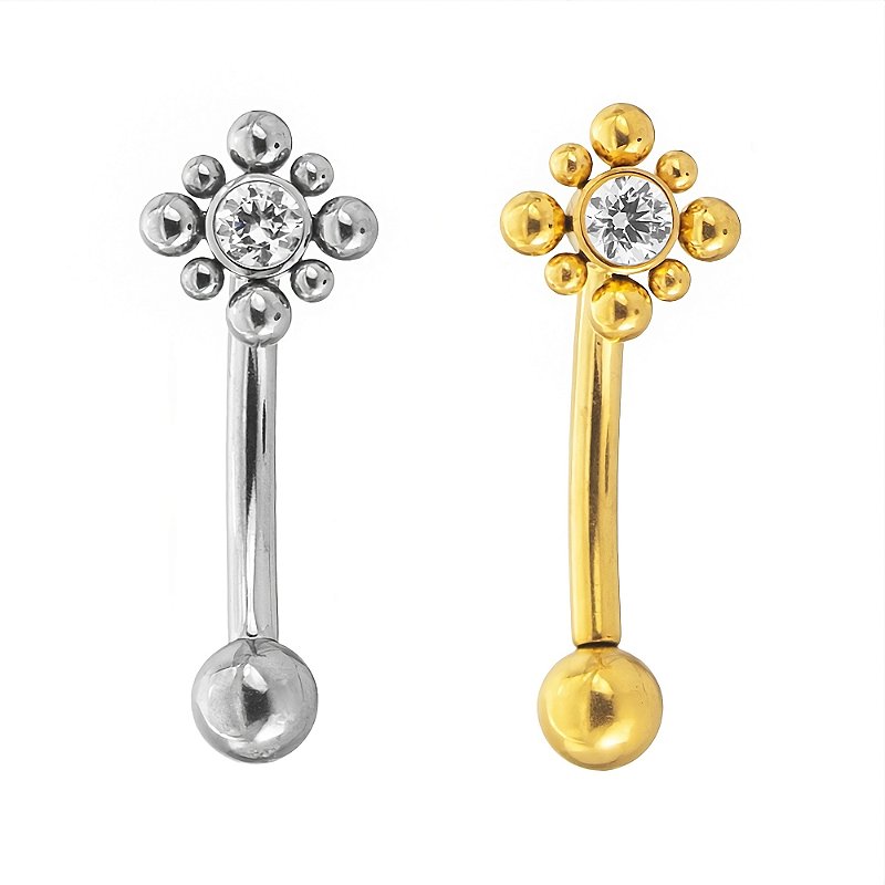 Bilanciere Curvo In Titanio Per Piercing - 1.2mm Grado Impianto Per Sopracciglio, Rook, Labret