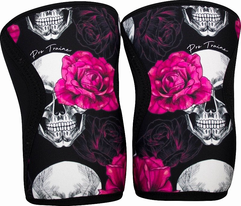 Joelheira Crossfit 7mm Caveira e Rosa