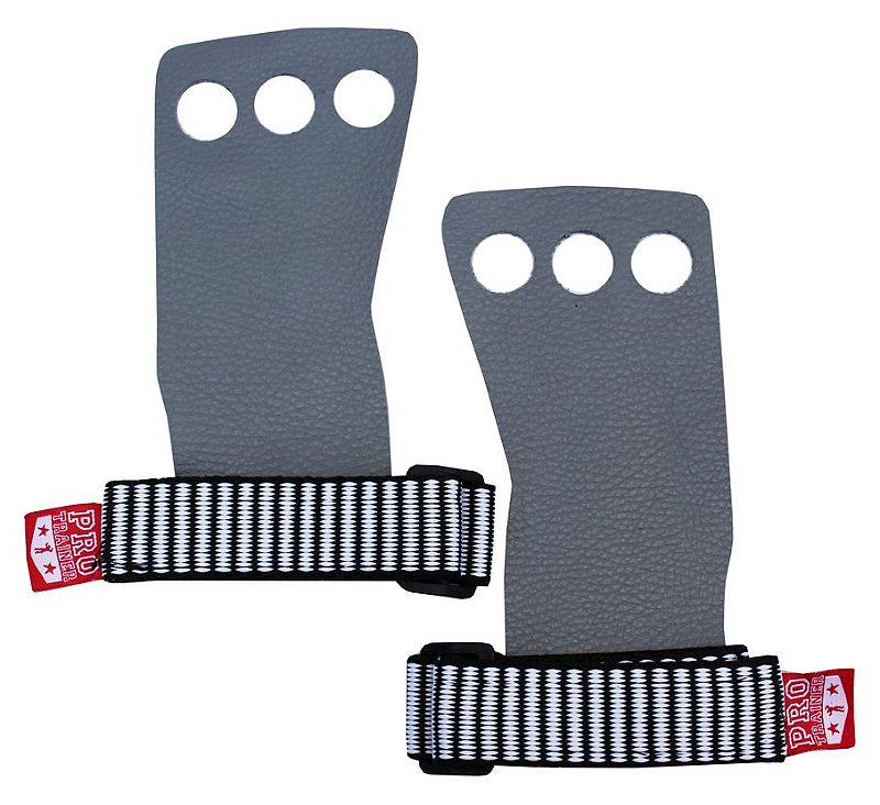 Grip 3 Furos em Couro Cinza