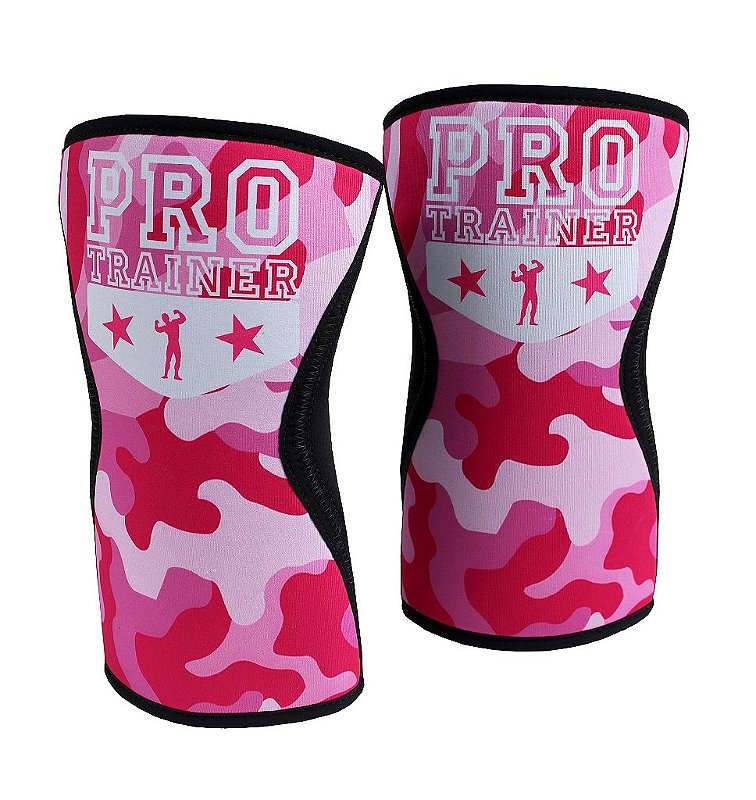 Joelheira Crossfit 5mm Camuflado Rosa